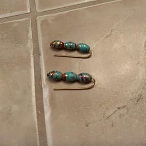 Mint Ear Climber Earrings